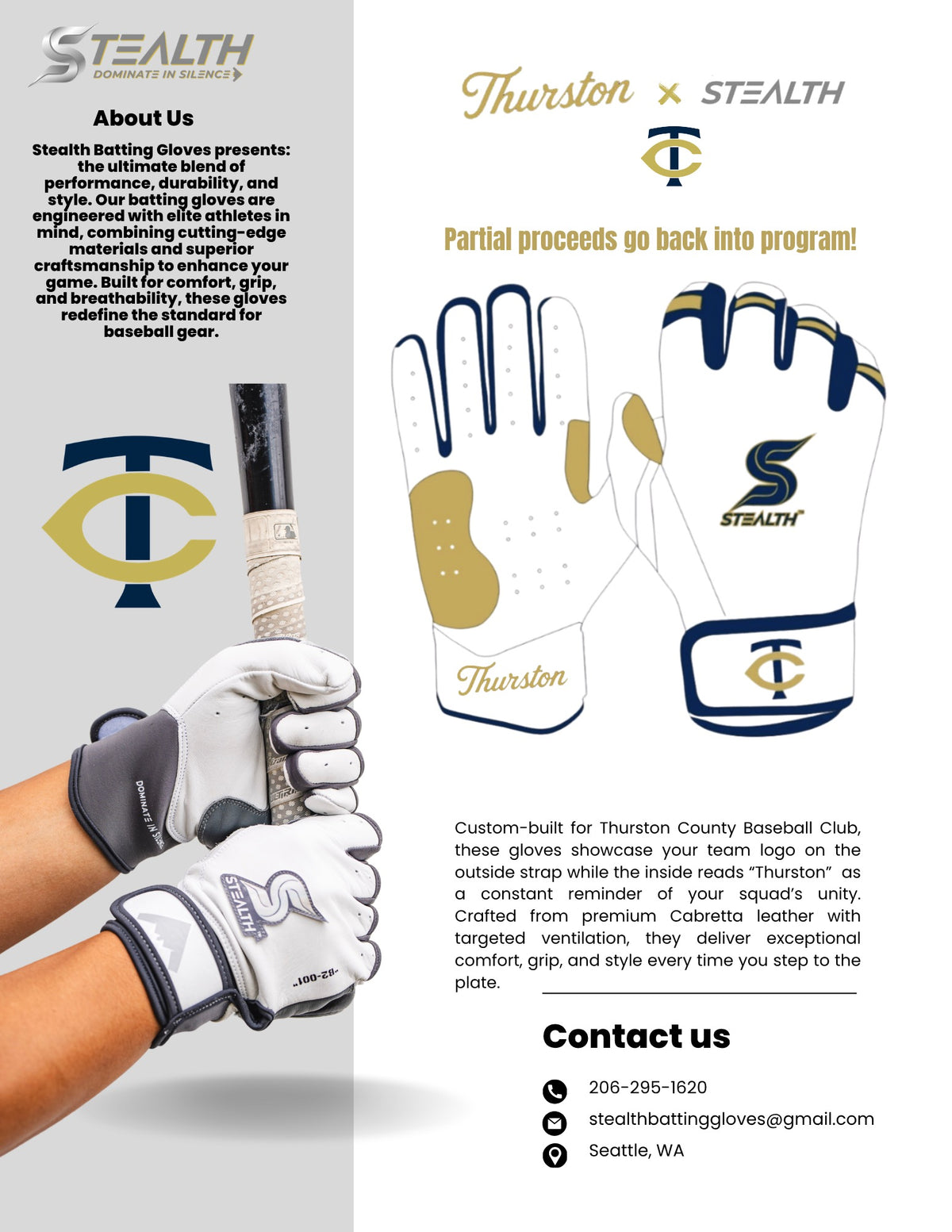 TCBC x Stealth Custom Batting Gloves